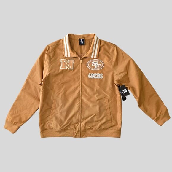 NFL San Francisco 49ers New Era Logo Select Jacket Bronze Tan Men's Medium M LE - Picture 2 of 16